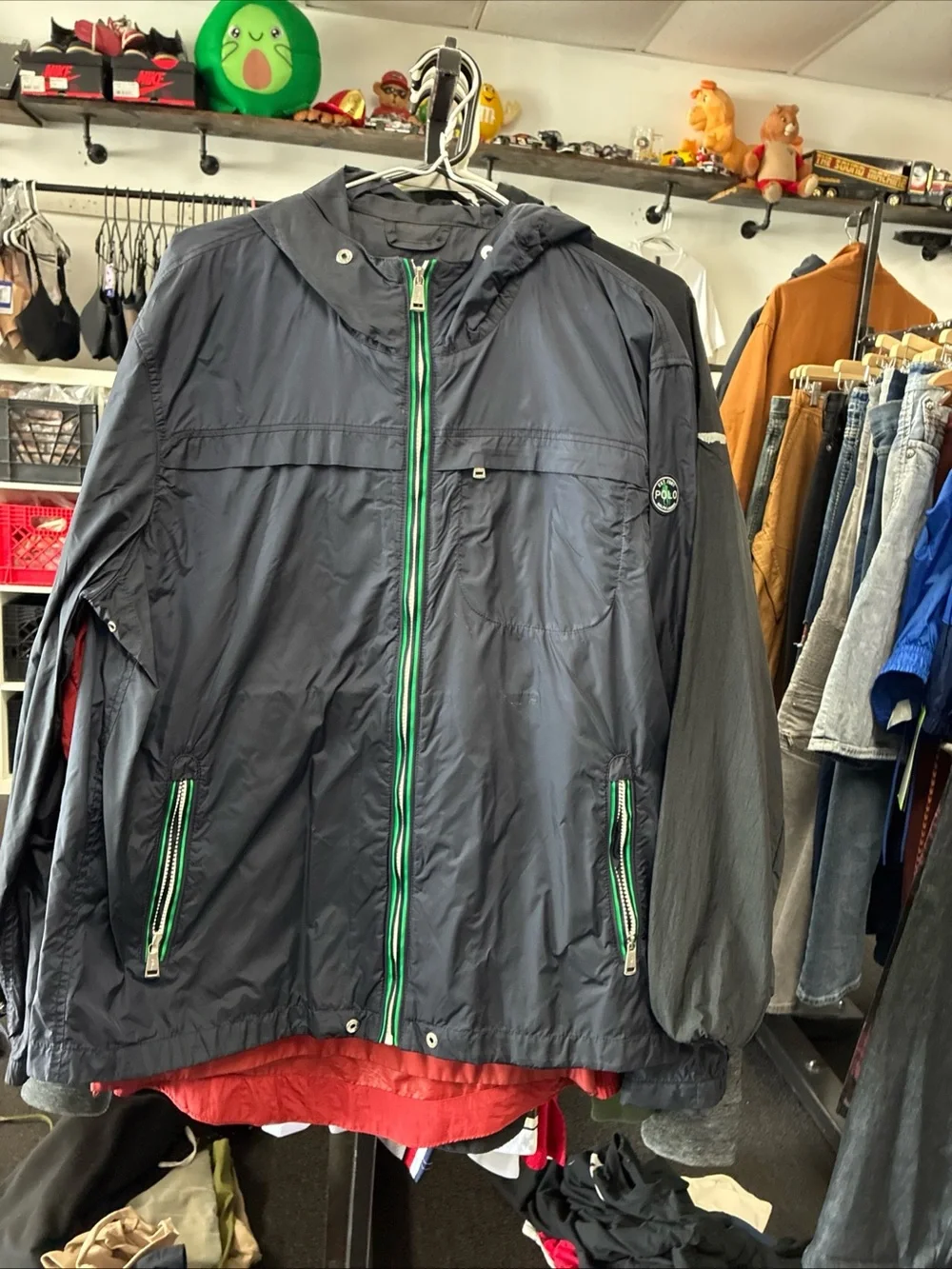 Men’s Ralph Lauren Polo Hooded Rain Jacket SZ Large Windbreaker Used Pre Owned